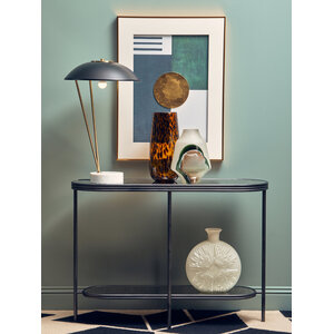 Xania Glass Top Two Tier Console Table