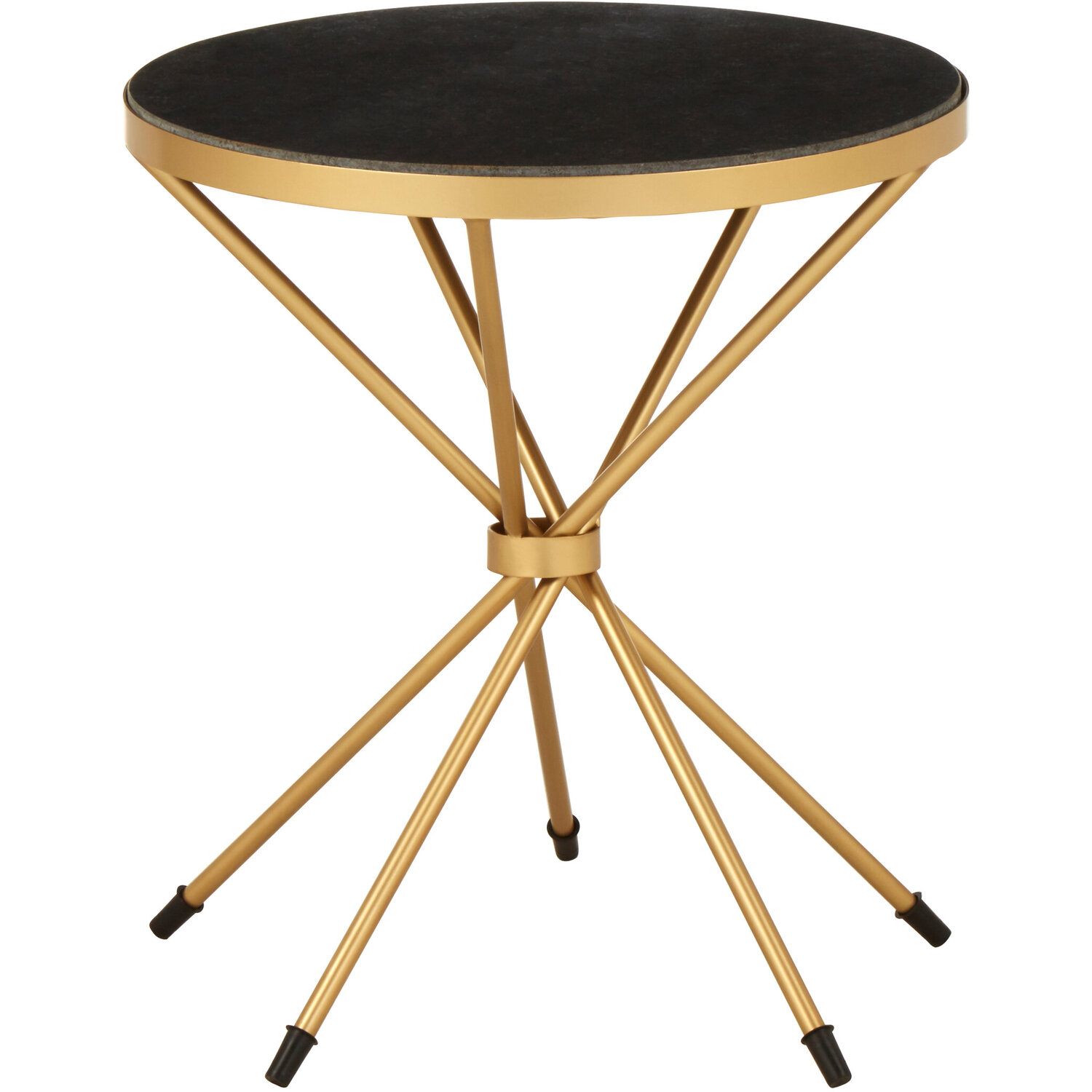 Templar Black Marble Top Side Table - Gold