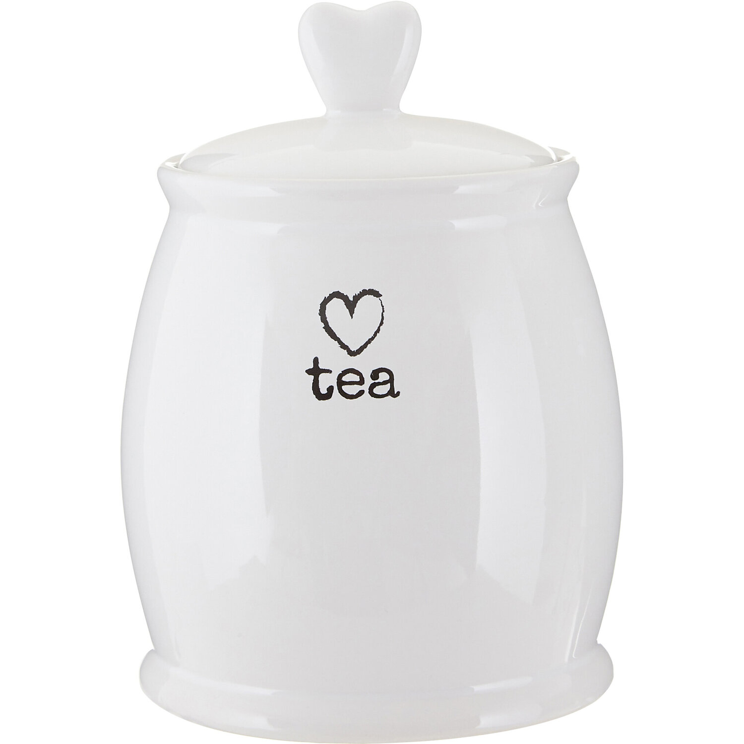 Charm White Dolomite Tea Canister - White