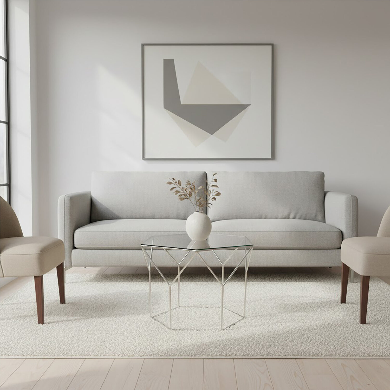 Interiors By Premier Shalimar Pentagonal Silver Coffee Table - Silver