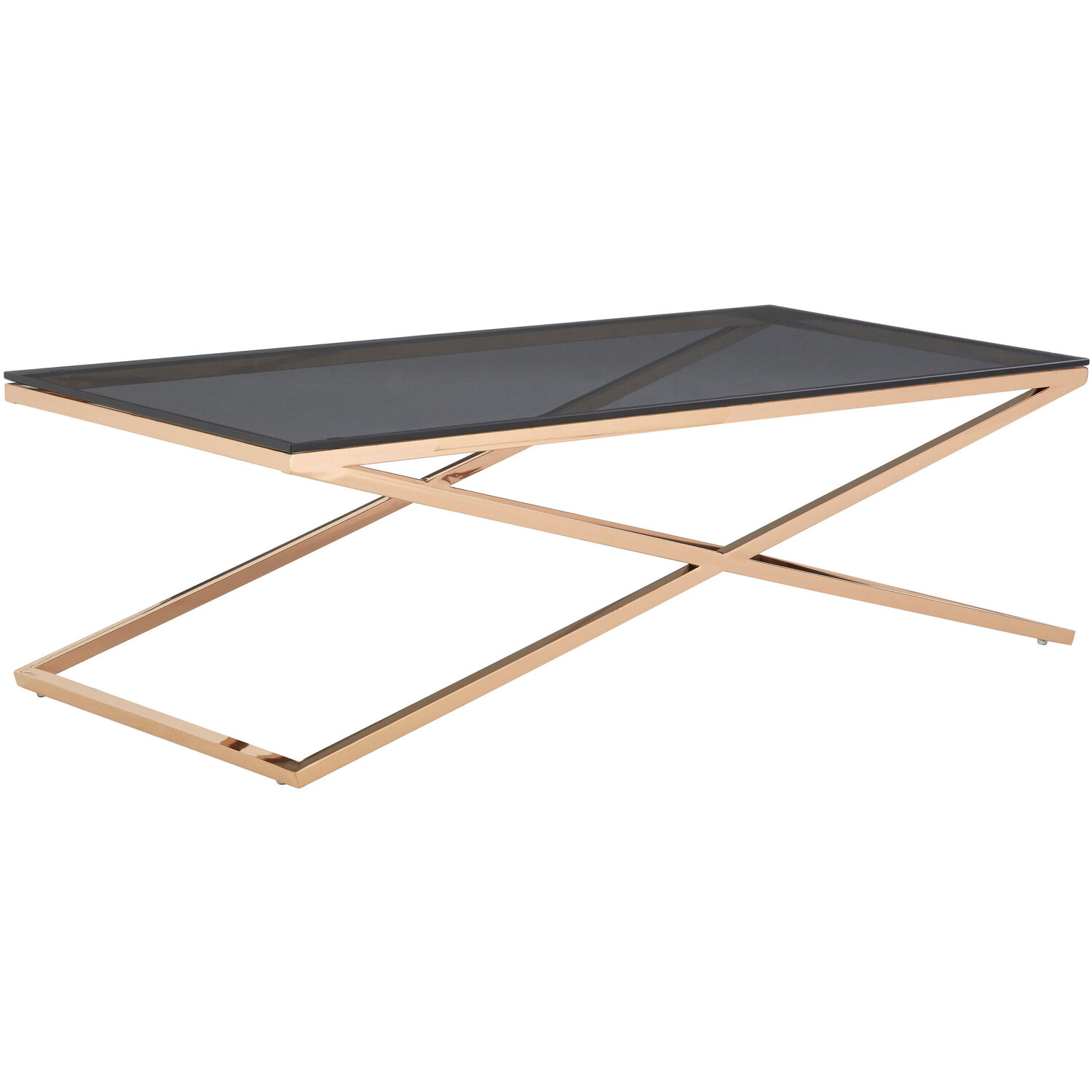 Montril Glass Top Criss Cross Coffee Table - Black