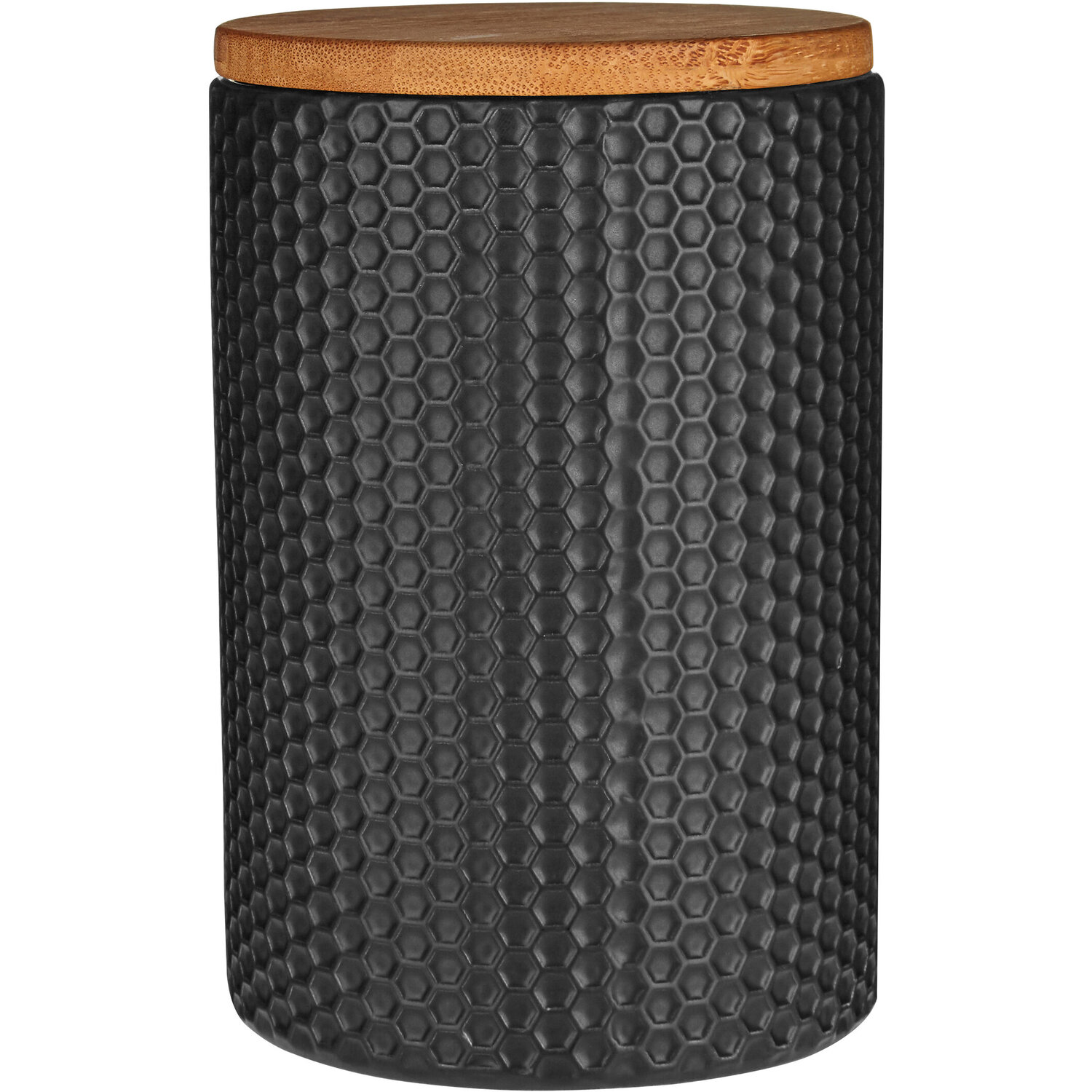 Geome 750ml Black Canister with Bamboo Lid - Black