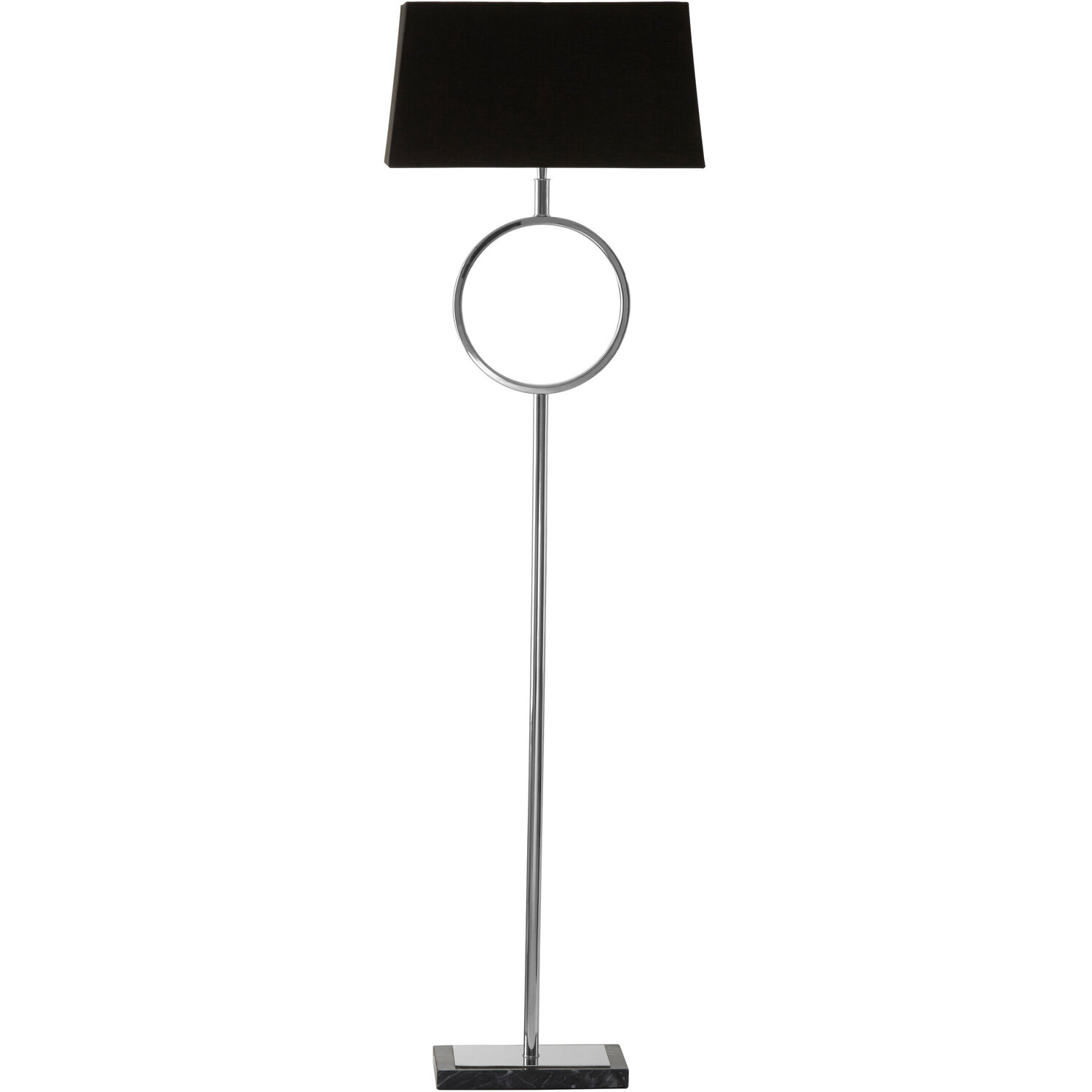 Skye Floor Lamp with Stone Base - Silver