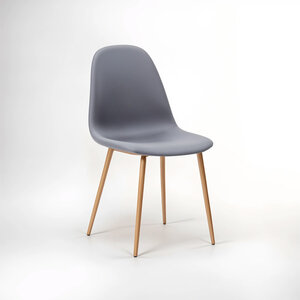 Salford Grey Fabric Dining Chair With Wood Effect Legs