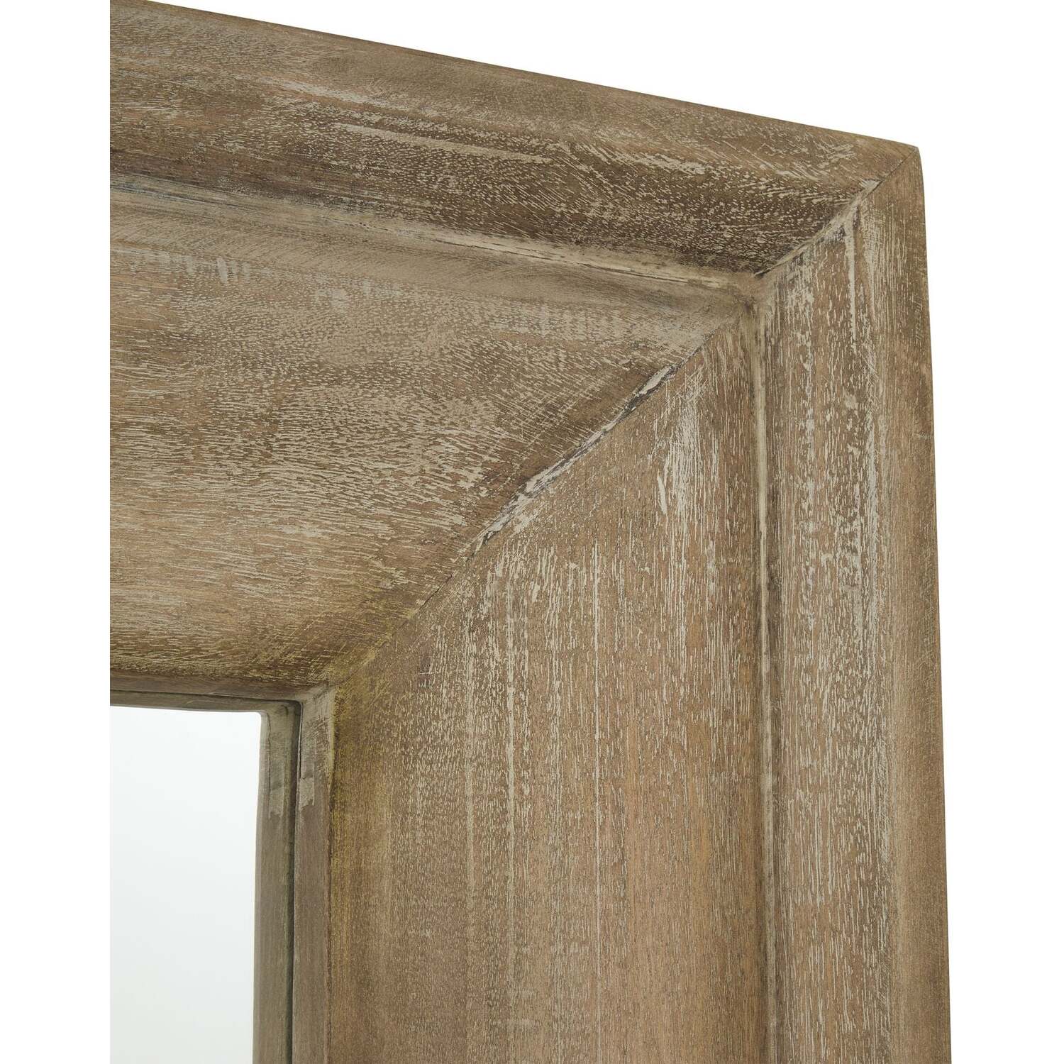 Rustic Wood Framed Rectangular Wall Mirror Distressed - Brown