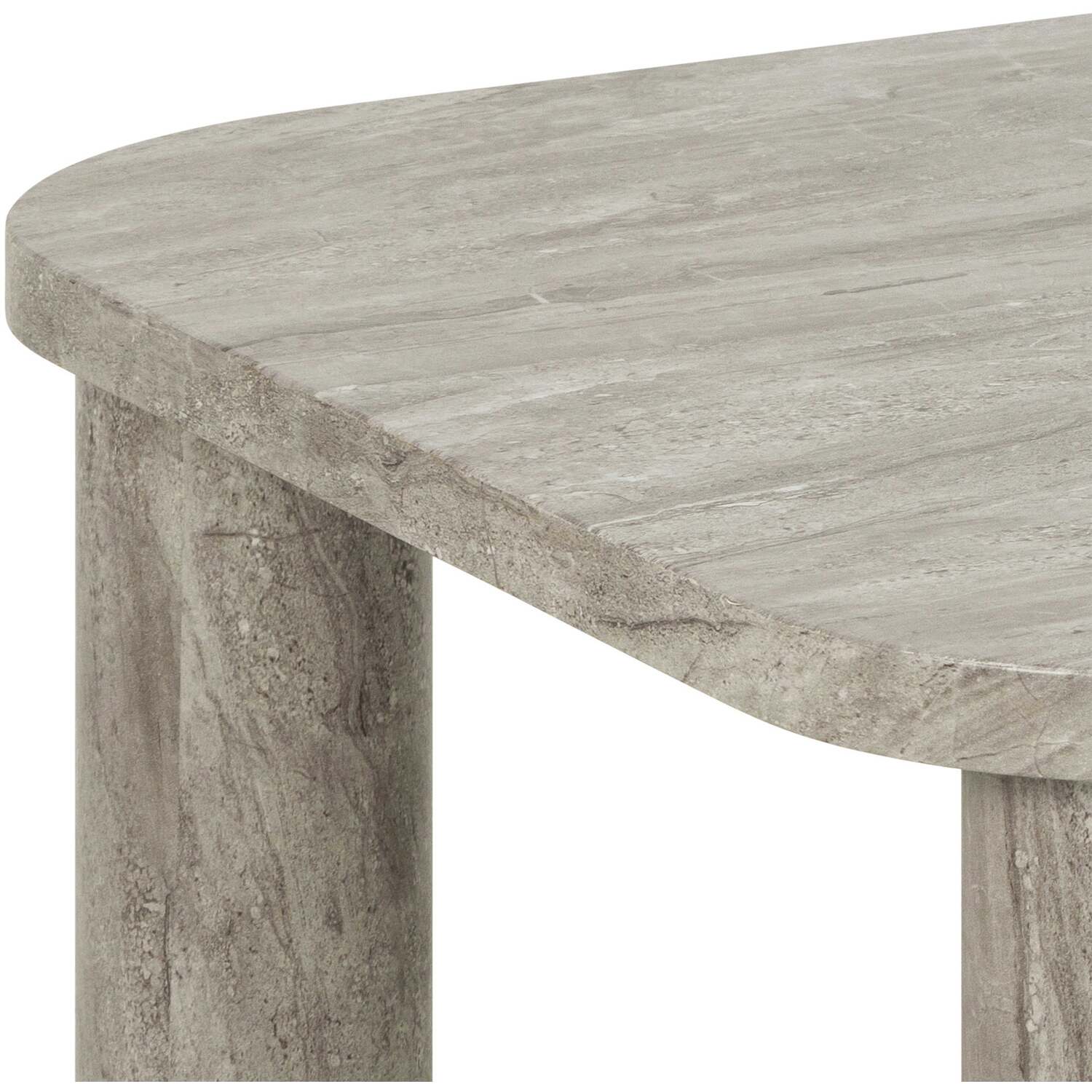 Frankfurt Rectangular Coffee Table Marble Look Matt - Grey