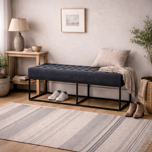 Cavan Chenille Diamond Bench Steel