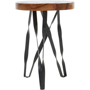 Surak Round Teak Wood with Carving Stool