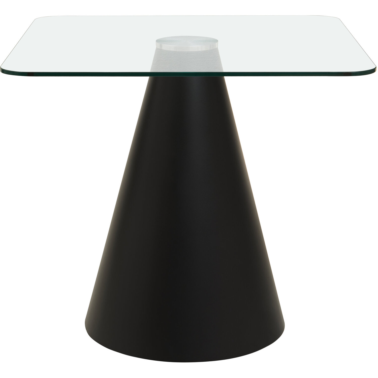 Azalea Square Clear Glass Top Dining Table - Black