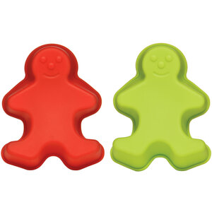 Hallie Silicone Set Of Two Gingerbread Men Cake Moulds.