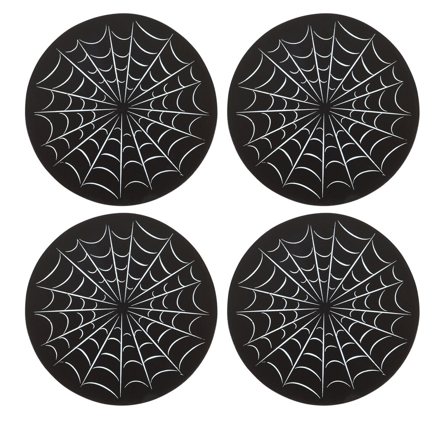 Image of Black Spiderweb Coaster Set - Black