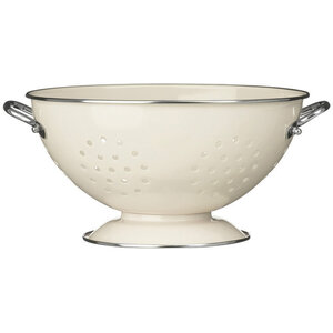 Hollis Retro Cream Enamel Colander