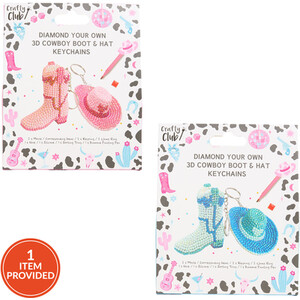 Diamond Your Own 3D Cowboy Boot and Hat Keychains