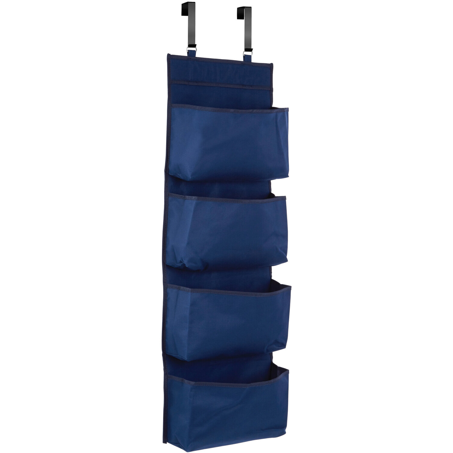 Essentials By Premier Verti 4 Tier Dark Blue Over Door Hanging Organiser - Blue