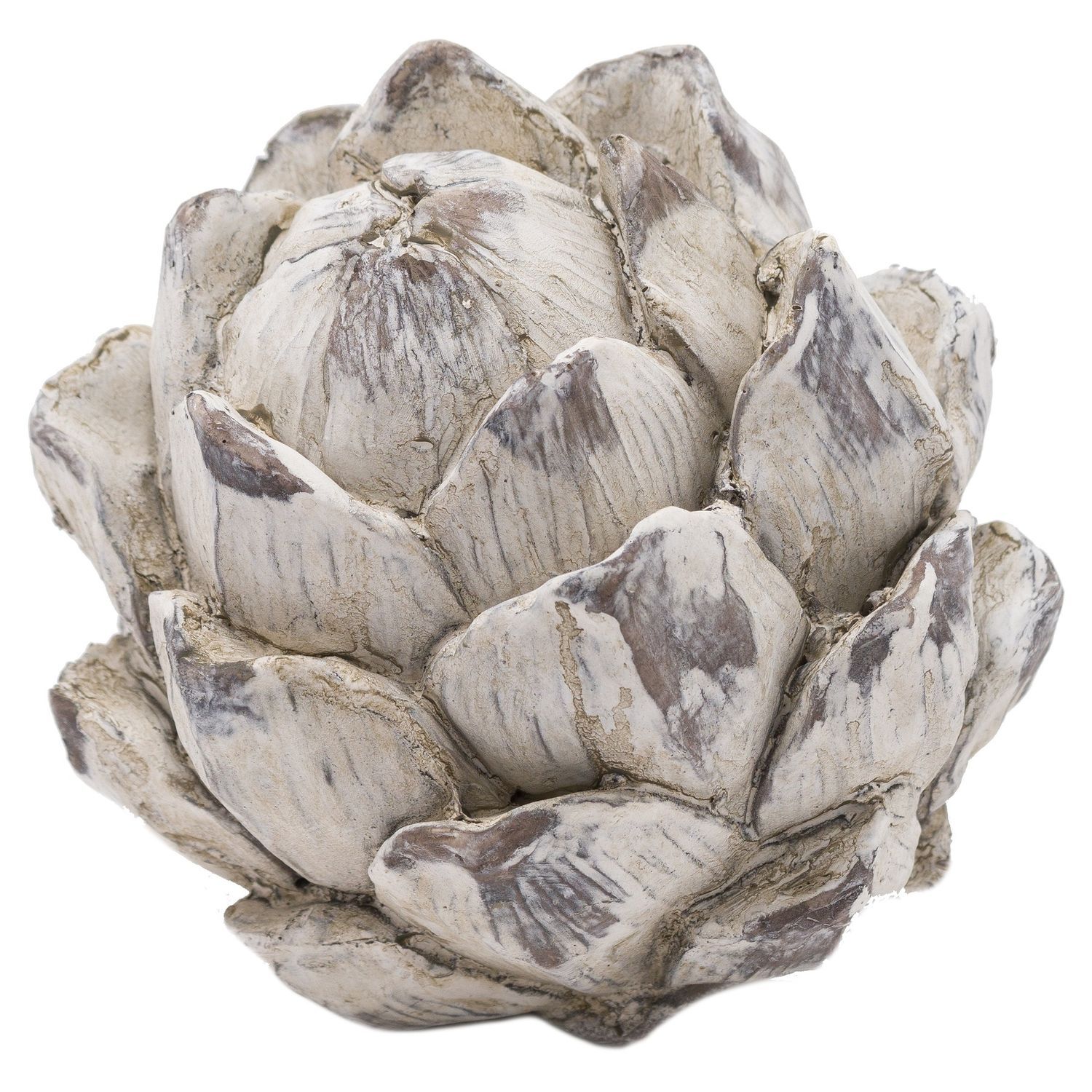 Hill Interiors Garda Artichoke Ornament - Off White/Stone / Ceramic