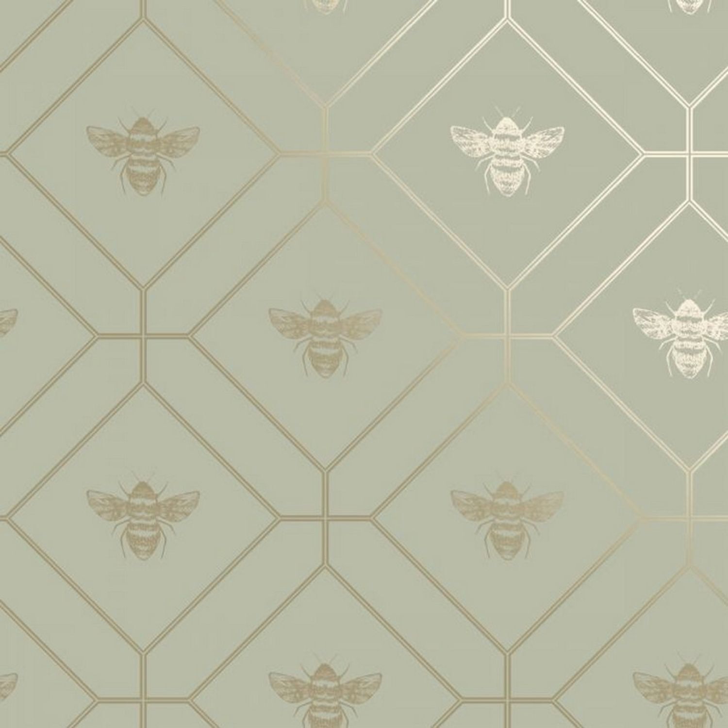 Holden Décor Bee Wallpaper - Green