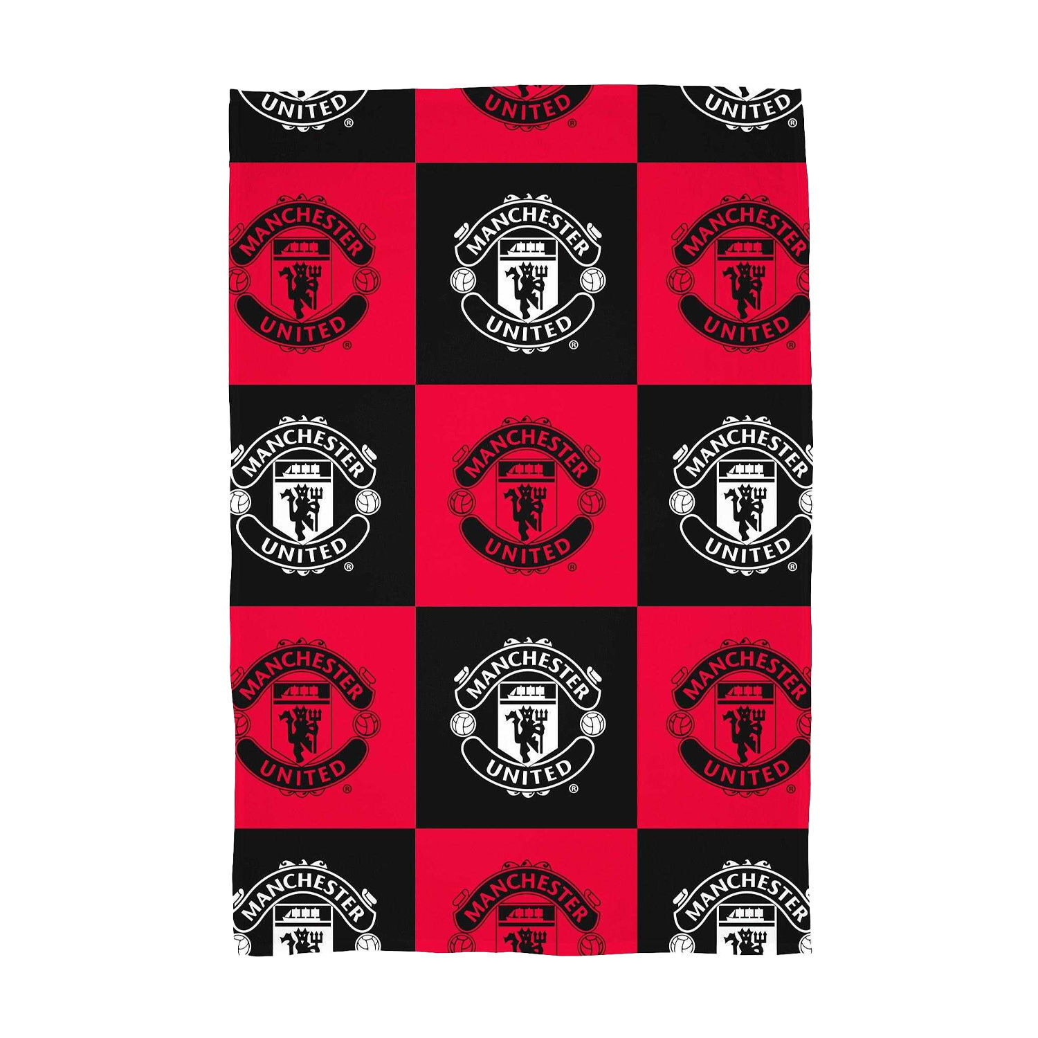 Manchester United Fc Unisex Red Fleece Checke Blanket In | : Crib - Image 2