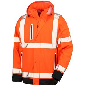 Result Genuine Recycled Mens Prism Hi-Vis Heavy Duty Hooded Jacket