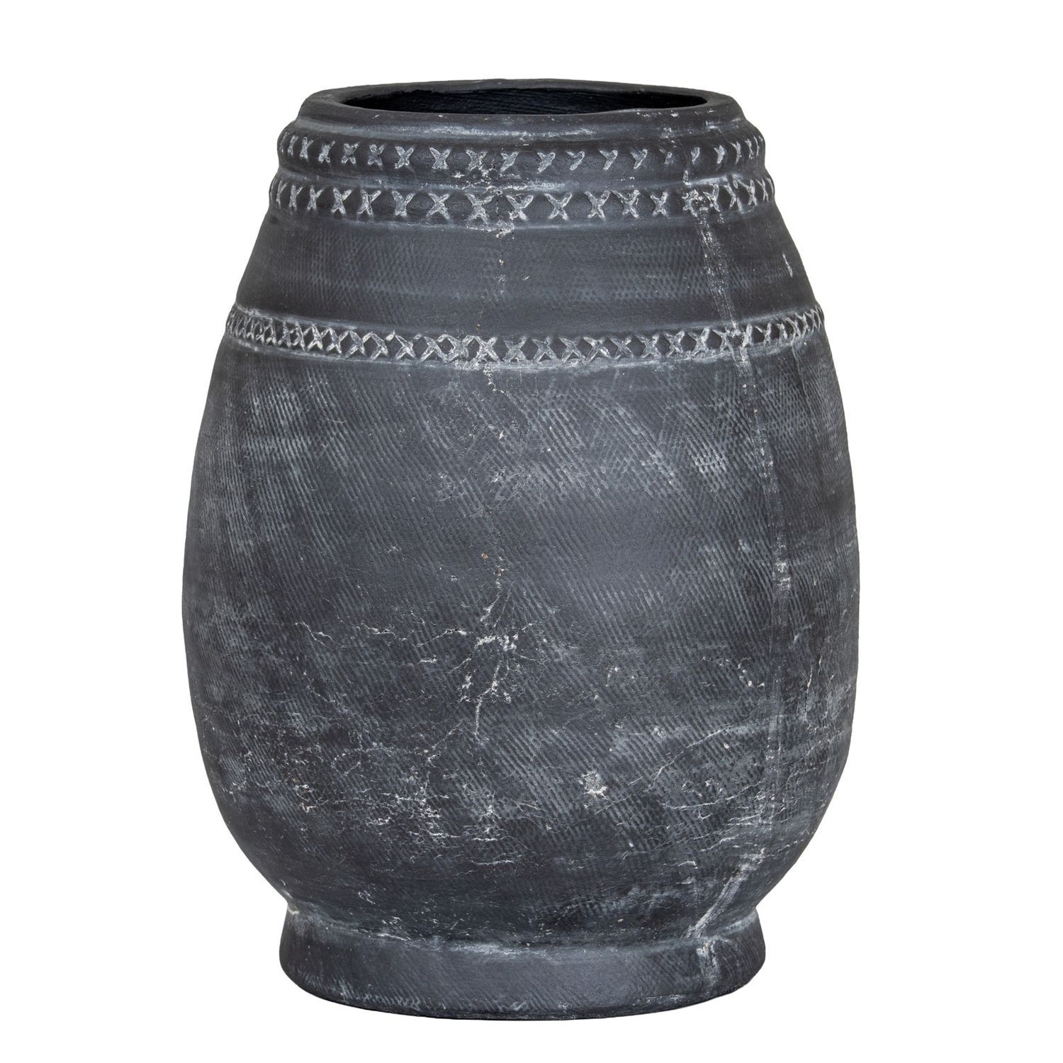 Hill Interiors Etched Collection Tall Vase - Black