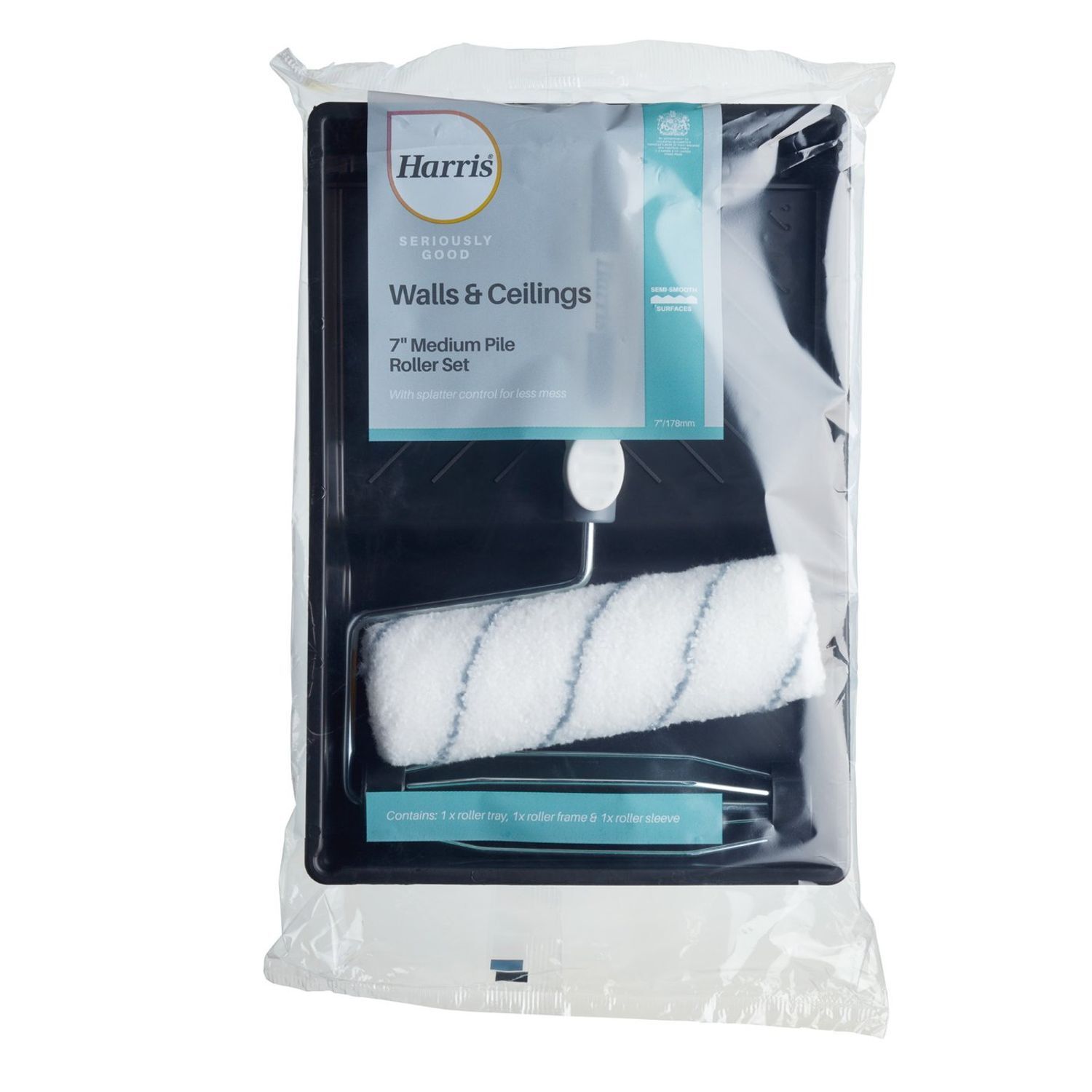 Harris Seriously Good Walls And Ceilings 7 Inch Roller Set - Black/White