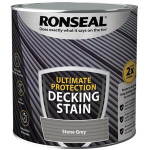 Ronseal Ultimate Protection Decking Stain Stone Grey 2.5L - 39121 - Durable Wood Protection