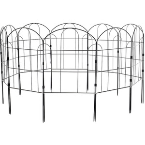 Breeins Arched Top Metal Garden Fence 10 Panel Set