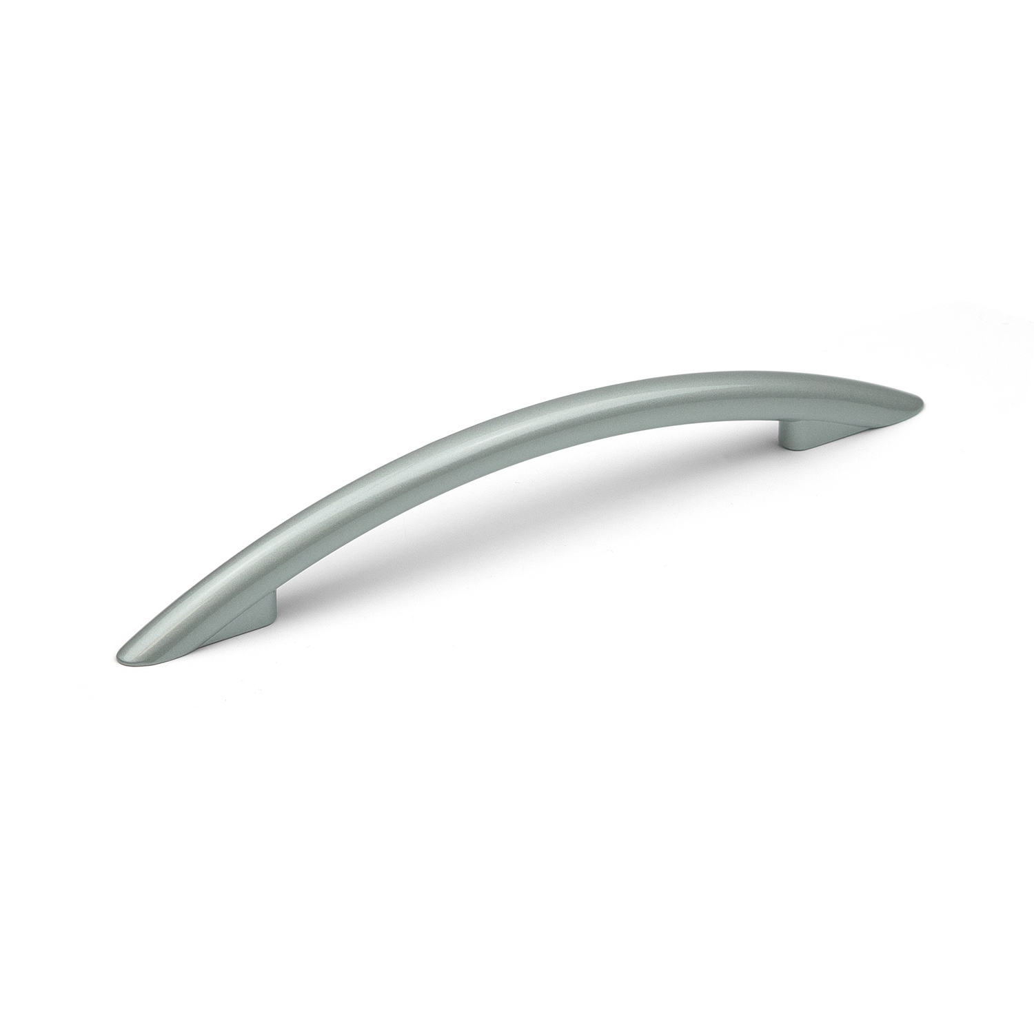 - 128mm Matt Chrome Cabinet Handle Silver Grey Bow Pull - Image 4