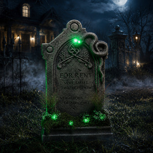 Halloween Graveyard Tombstone with LED Lights