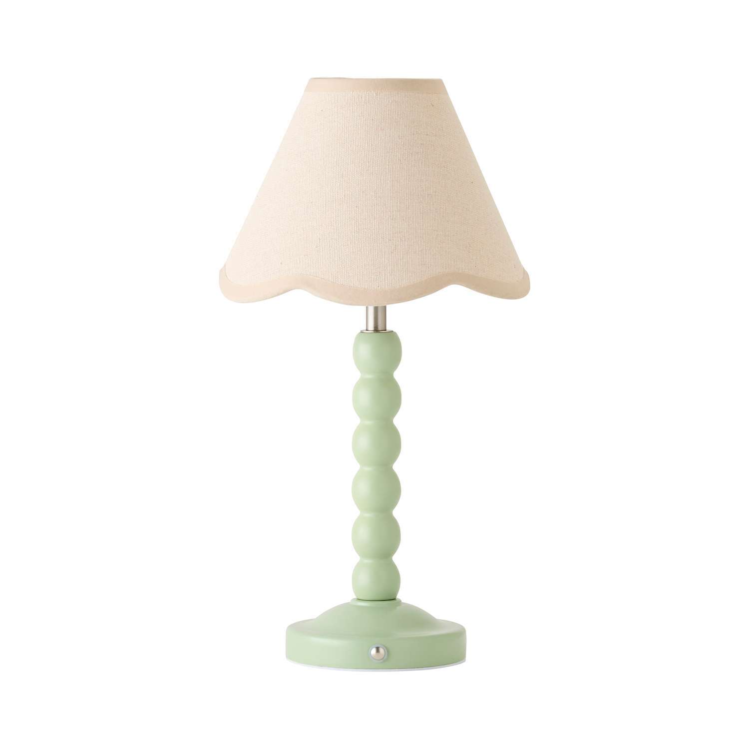 Valuelights Bobble Green Rechargeable Table Lamp Natural Shade - Green