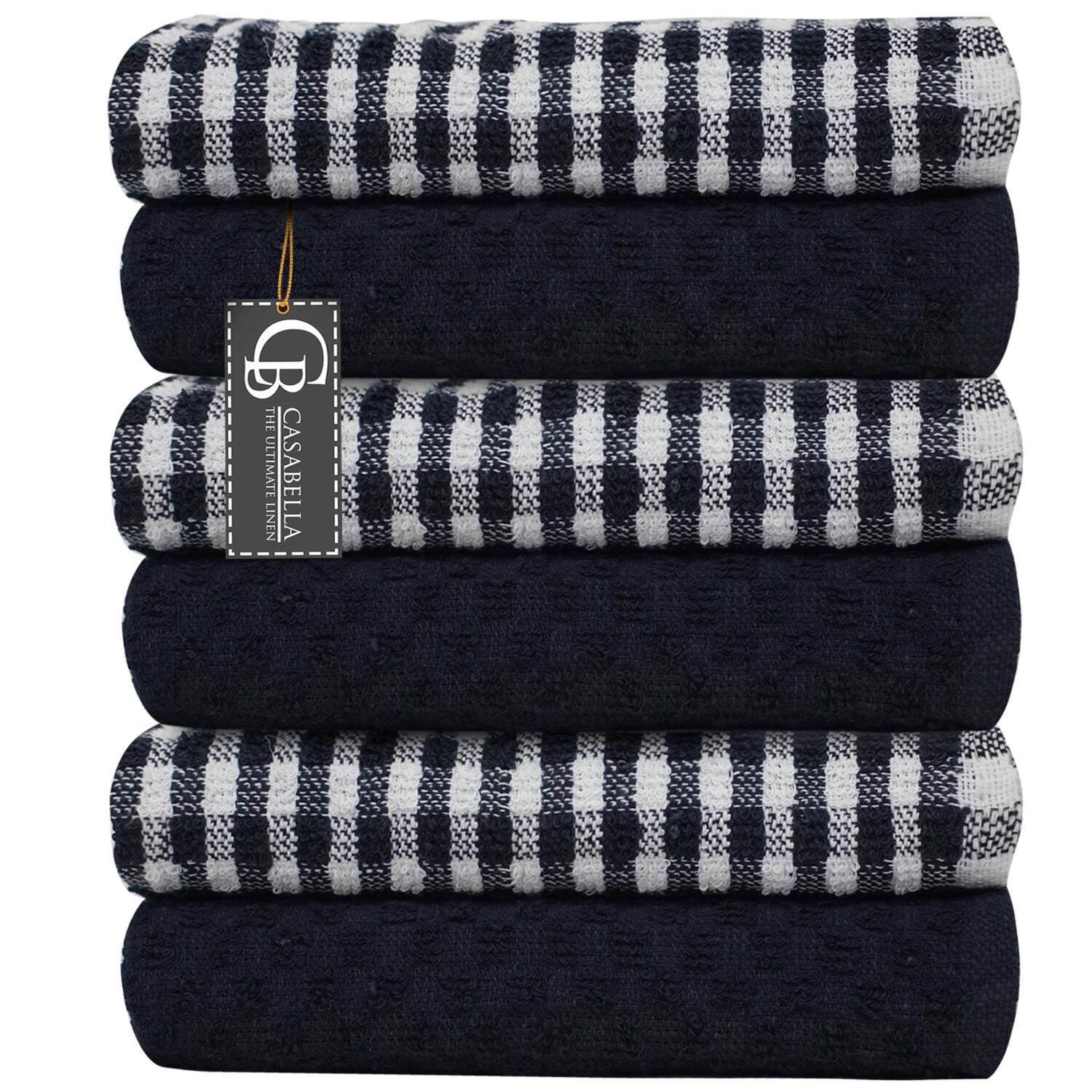 Casabella 6 Navy Tea Towels - Navy