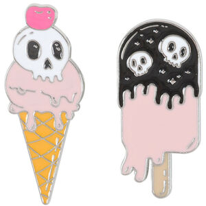 Something Different Freaking Melting Enamel Ice Cream Badge
