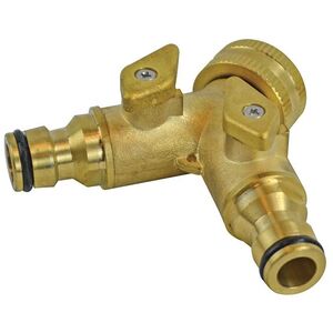 Faithfull 2 Way Shut Off Valve 19mm (3/4in) To 2 X 12.5mm (1/2in)