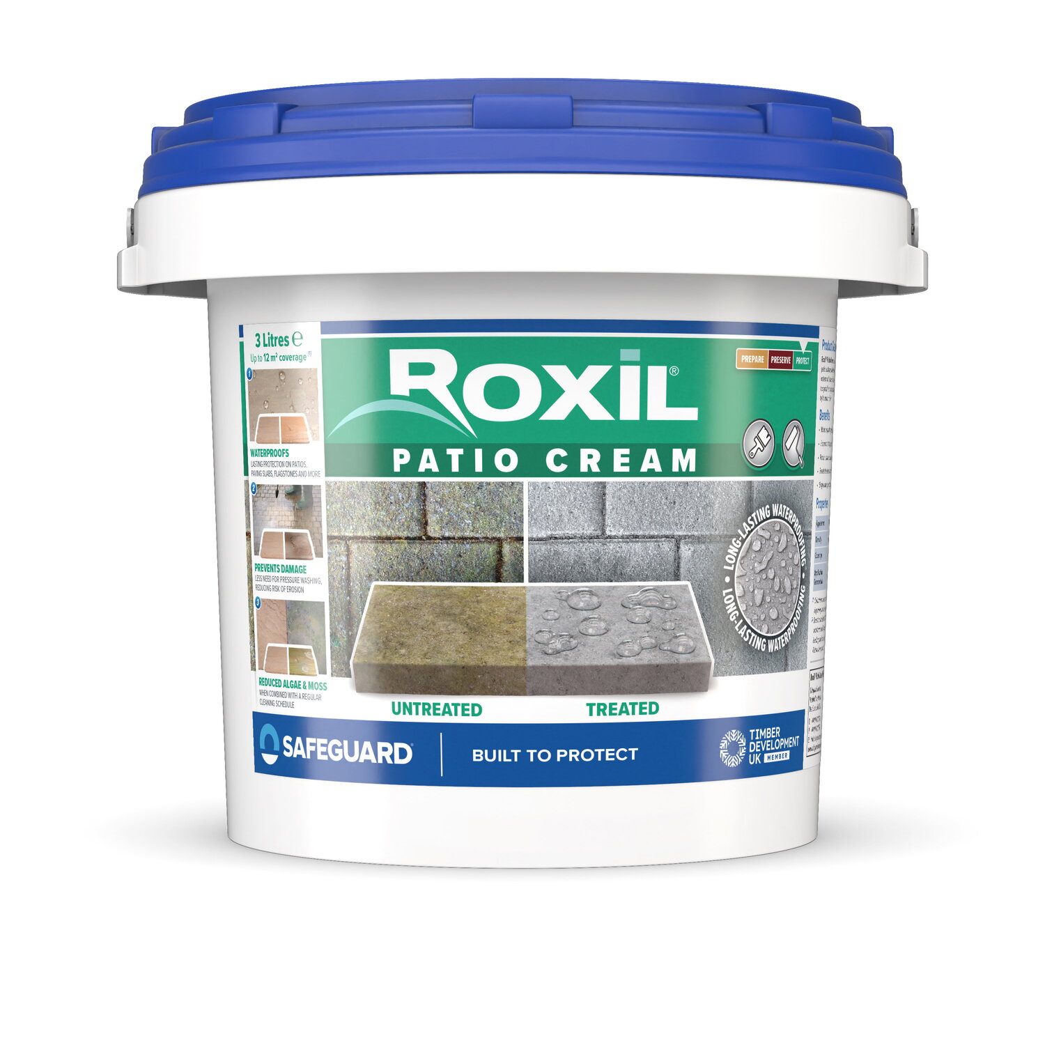 Roxil Patio Cream - 10-Year Weatherproofing Sealant, High-Strength Block Paving And Patio Seal - White / 3L - Image 3