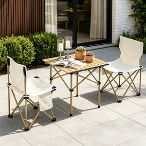 Darphe Portable Camping Table and Two Folding Chairs