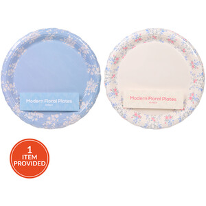 Pack of 10 Modern Floral Plates