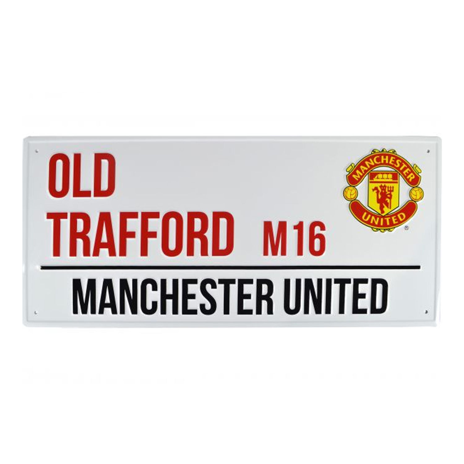 Manchester United Fc Unisex White Metal Street Sign In - Image 3