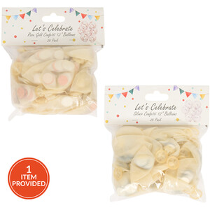 Pack of 25 Metallic Confetti Balloons