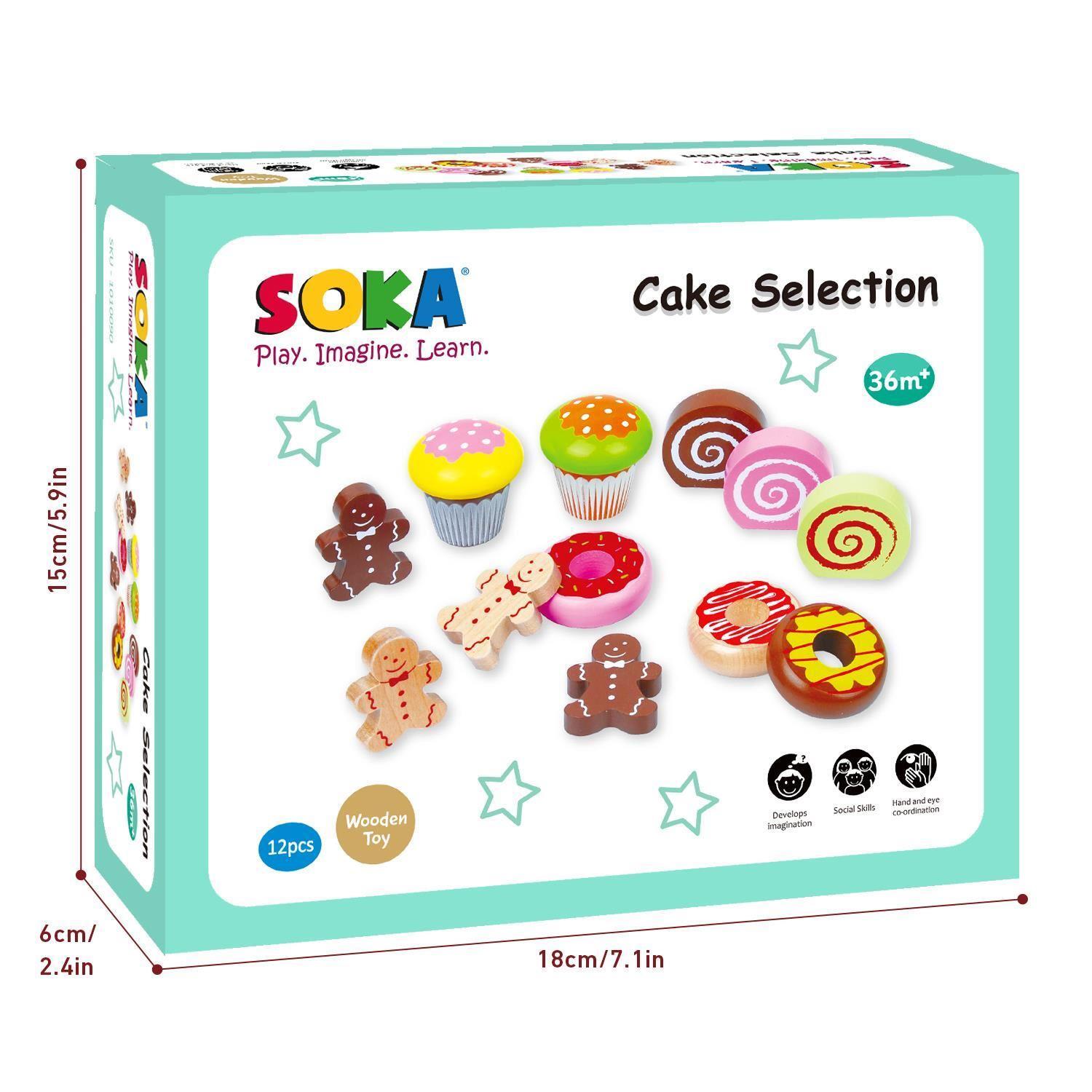 Wooden Cake Selection Play Set - Clear