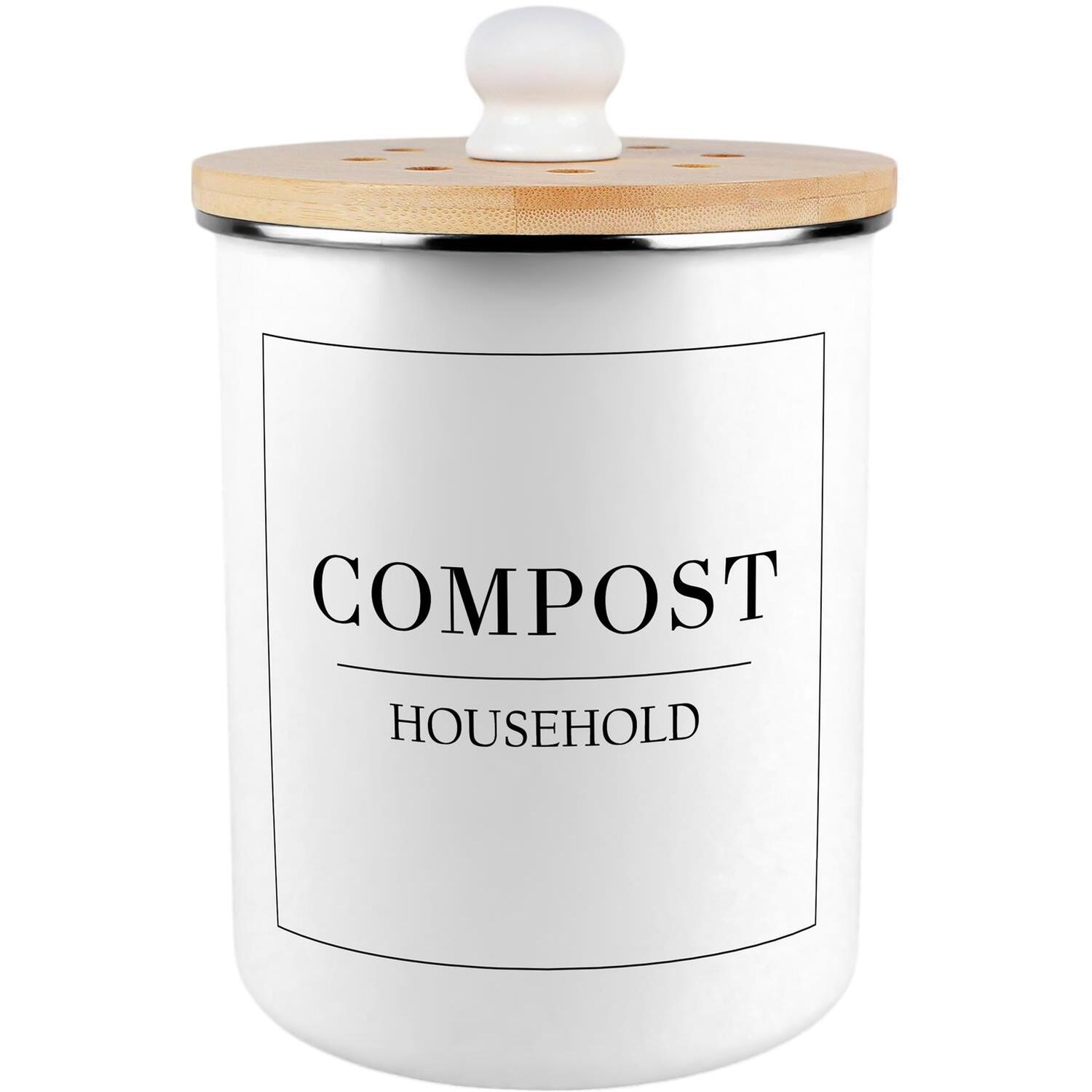 B&Q - Minimalistic Compost CaddyEnamel 2L Kitchen Food Waste Bin Gift - Image 2