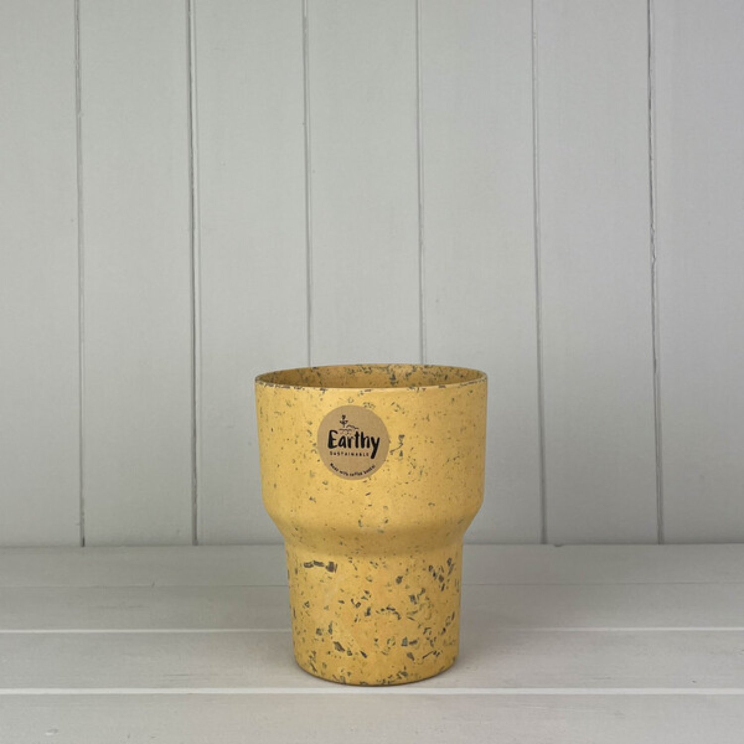Earthy Yellow Coffee Husk Minimalist Orchid Pot - Yellow