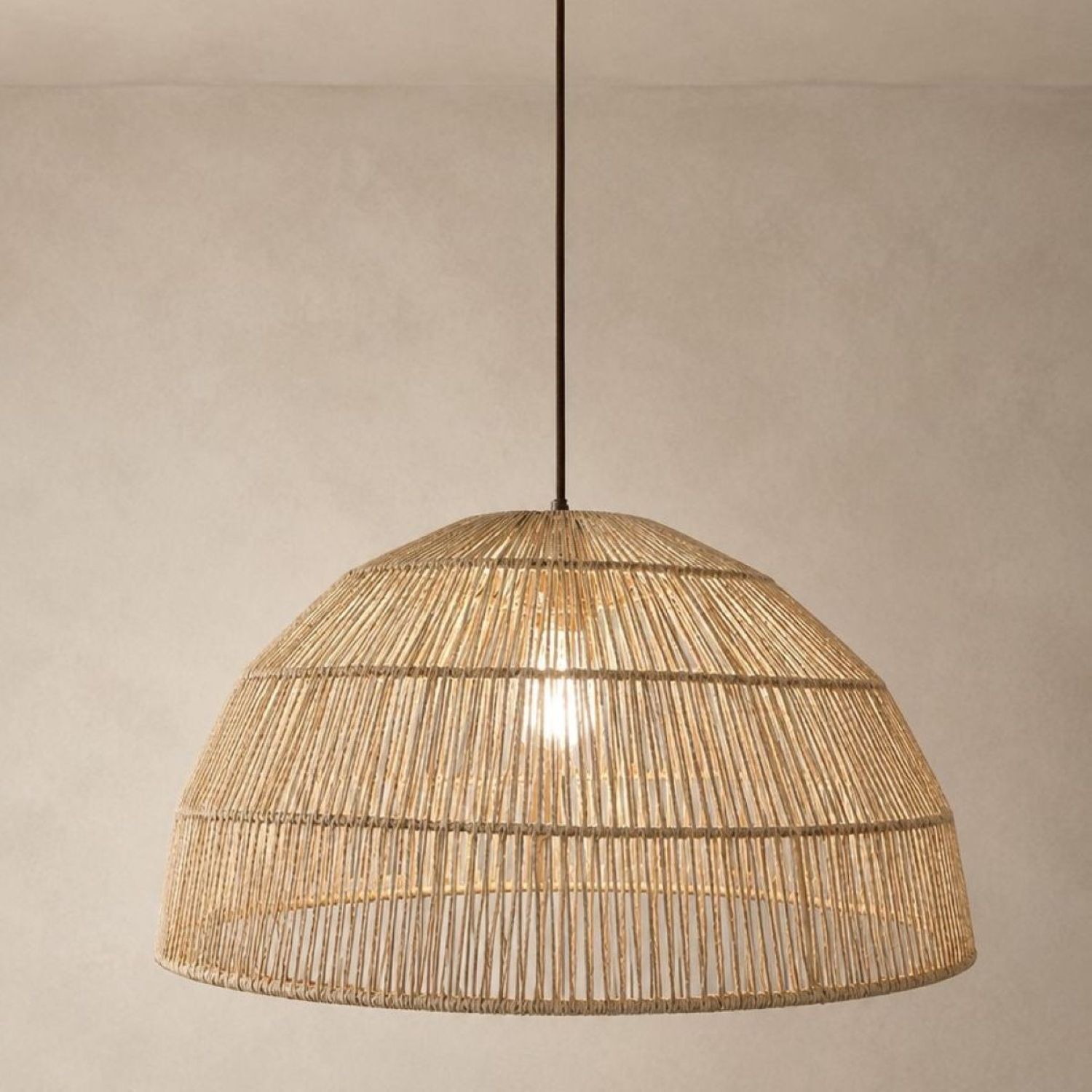 CGC Lighting Indoor Ceiling lamp Shade Large 50cm Natural String Woven Easy fit Non Electrical (Thalia Natural Woven String) - Image 3