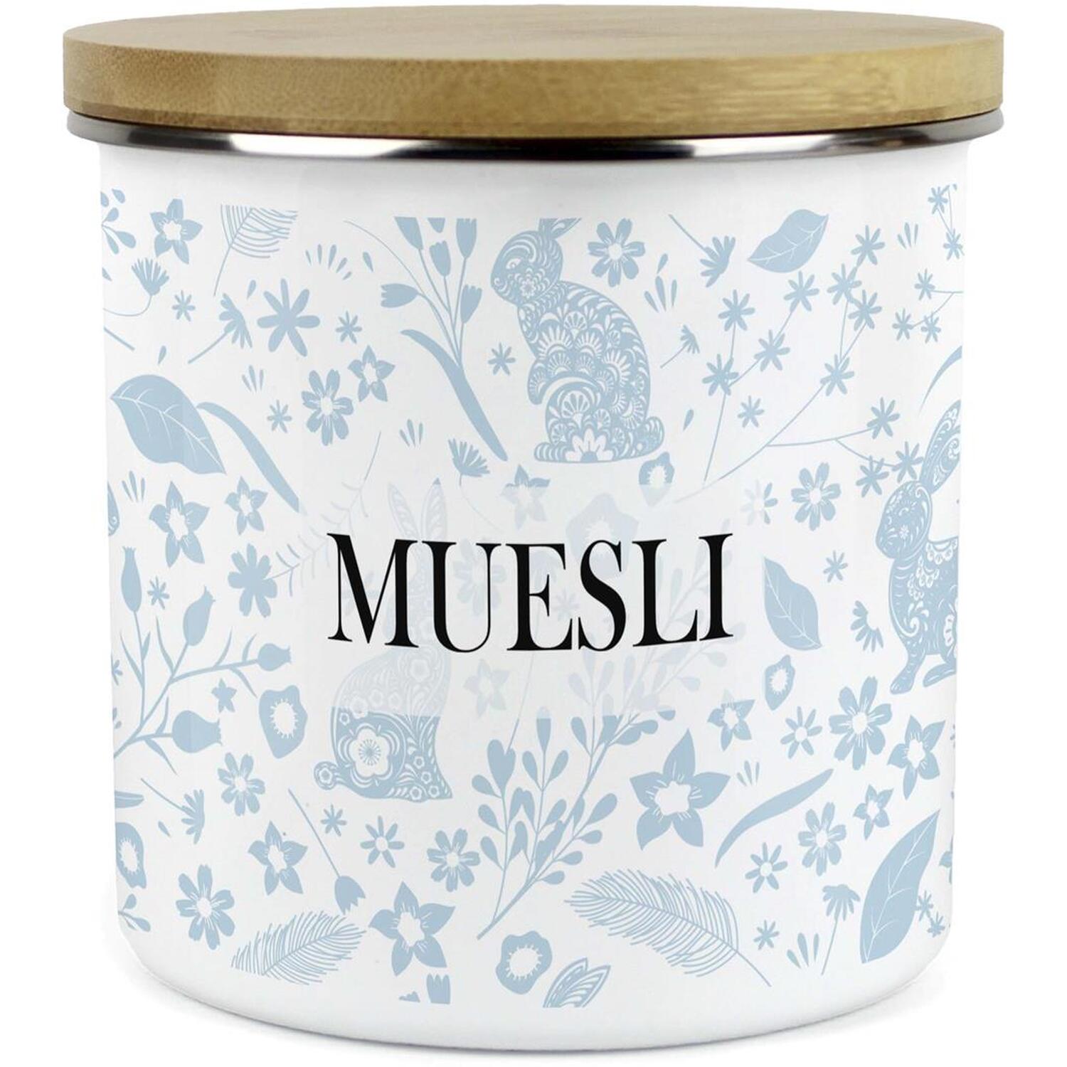 Purely Home Blue Wild Rabbits Large Kitchen Storage Canister - Blue / No