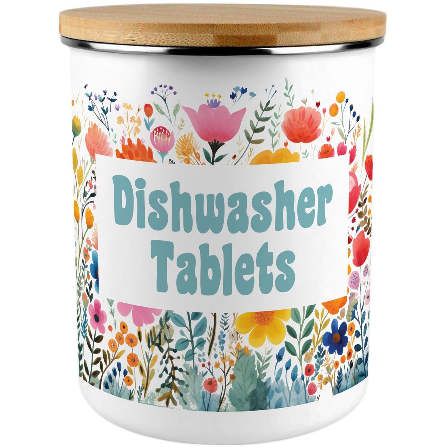 B&Q -  Bright Floral Dishwasher Tablets Storage Tin - Image 3