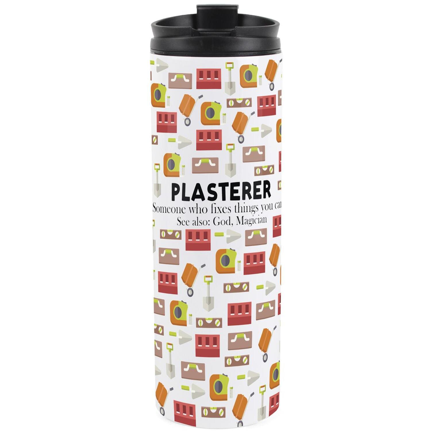 B&Q -  Plasterer Travel MugNovelty Tradesman GiftStainless Steel Vacuum-Sealed Double-Walled Hot/cold Drinks Travel Flask - Image 3
