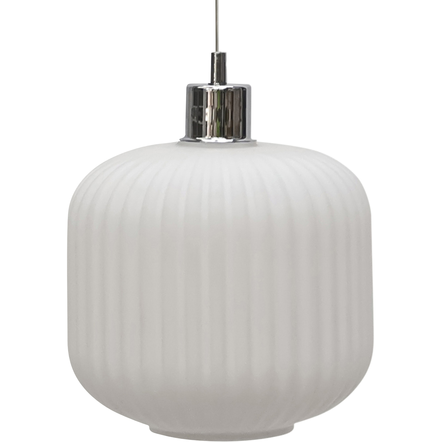 First Choice Lighting Unisex White Bento - Ribbed Glass Easy Fit Pendant Shade - Image 2