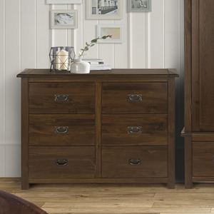 Boston Dark Six Drawer Wide Chest