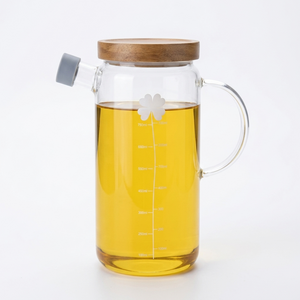Eden & Willow Glass Oil and Vinegar Dispenser with Acacia Lid