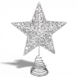 White Glittery Star Tree Topper