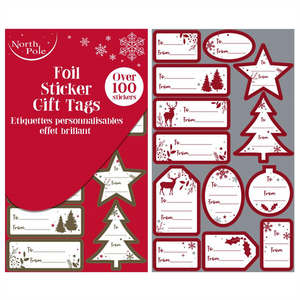 Pack-of-100-Christmas-Contemporary-Foil-Gift-Sticker-Tags