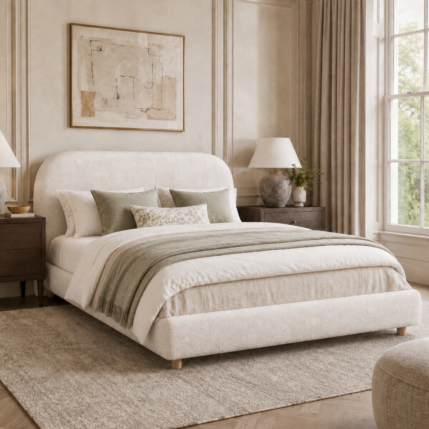 Aka Ottoman Storage Bed With Arched Headboard - White